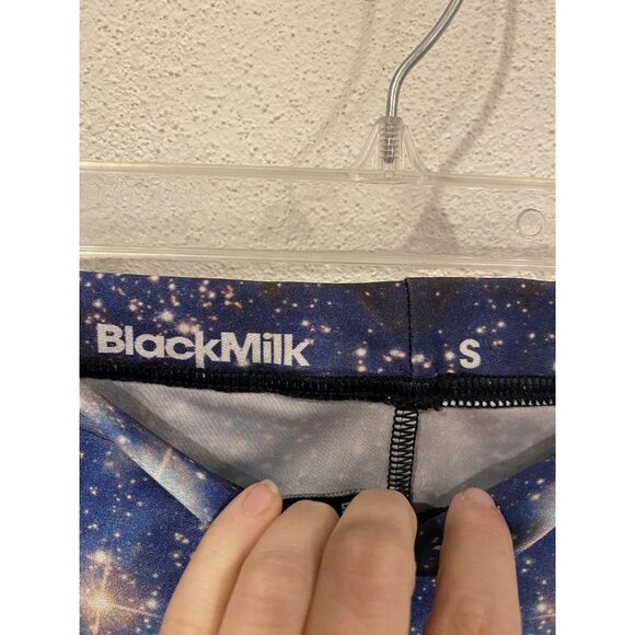 Black Milk Leggings Womens Small Blue Galaxy Print Ankle Pants Yoga Stretch - Picture 3 of 4